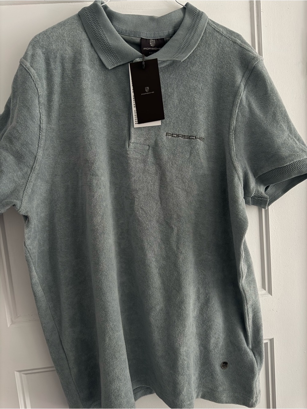 Porsche Design Men's Polo in Sage Green Terry